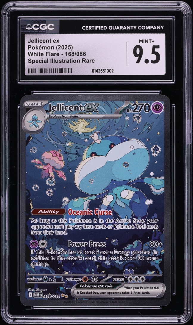 2025 Pokemon Scarlet & Violet White Flare SIR Jellicent ex #168 CGC 9.5 MINT+