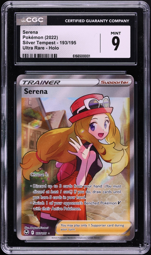 2022 Pokemon Sword & Shield Silver Tempest Full Art Serena #193 CGC 9 MINT
