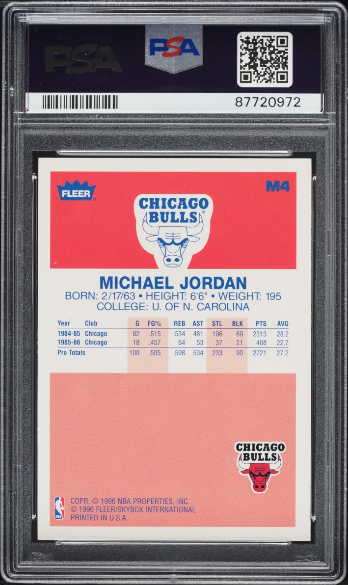 1996 Metal Decade Of Excellence Michael Jordan #M4 PSA 9 MINT