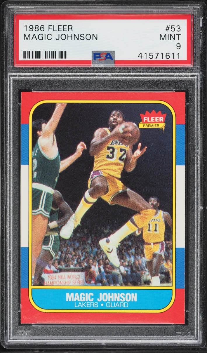 1986 Fleer Basketball Magic Johnson #53 PSA 9 MINT