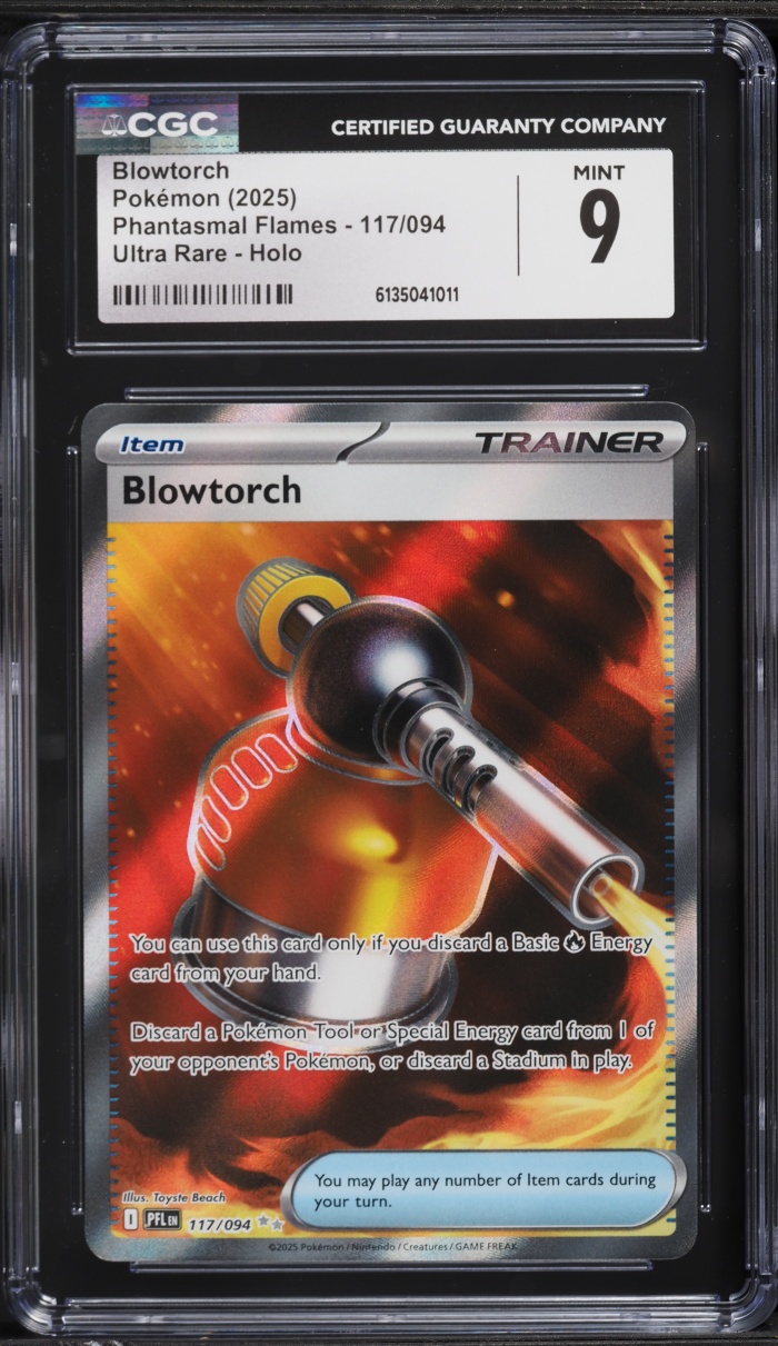 2025 Pokemon Mega Phantasmal Flames Full Art Blowtorch #117 CGC 9 MINT