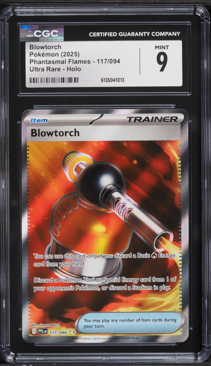 2025 Pokemon Mega Phantasmal Flames Full Art Blowtorch #117 CGC 9 MINT