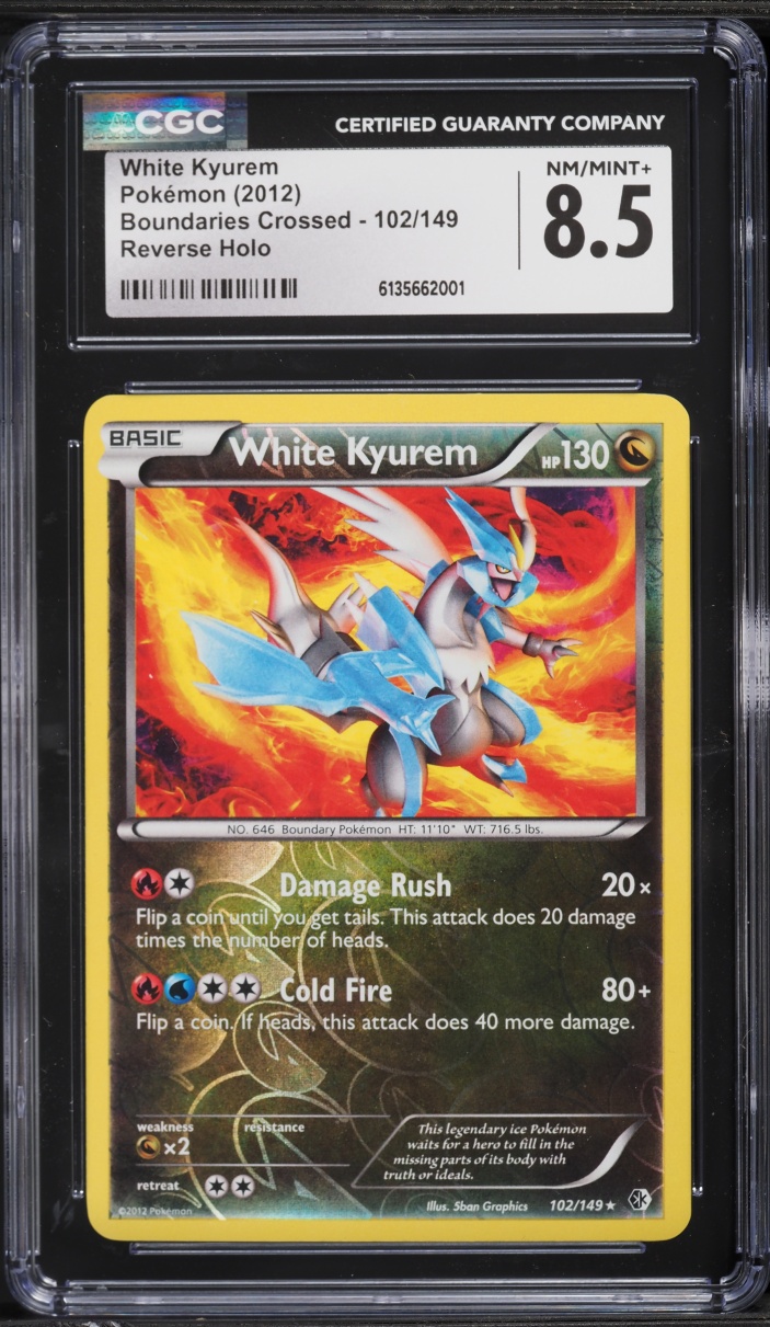 2012 Pokemon Black & White Boundaries Crossed Reverse Holo White Kyurem #102 CGC 8.5 NM-MT+