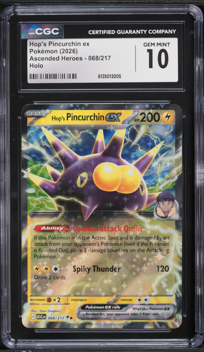 2026 Pokemon Mega Evolution Ascended Heroes Holo Hop's Pincurchin ex #68 CGC 10 GEM MINT