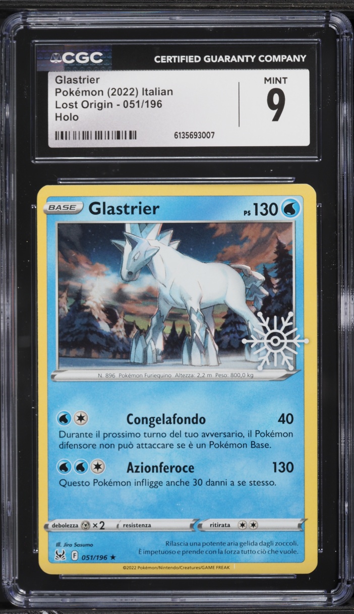 2022 Pokemon Italian SWSH Lost Origin Holiday Calendar Holo Glastrier #51 CGC 9 MINT