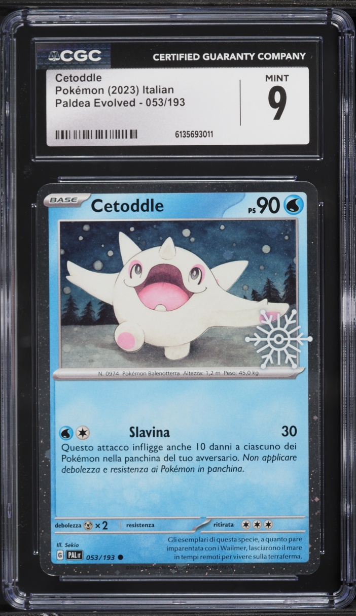 2023 Pokemon Italian SV Paldea Evolved Holiday Calendar Cetoddle #53 CGC 9 MINT