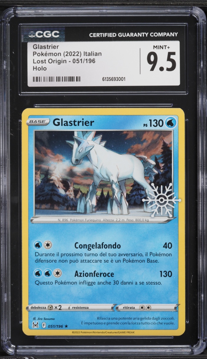 2022 Pokemon Italian SWSH Lost Origin Holiday Calendar Holo Glastrier #51 CGC 9.5 MINT+