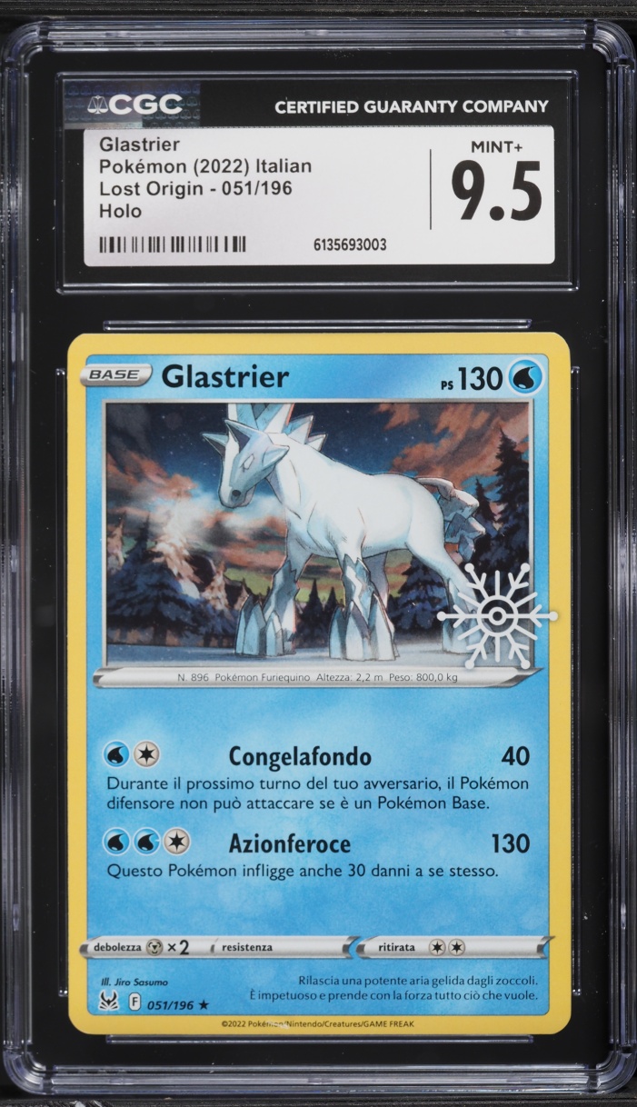 2022 Pokemon Italian SWSH Lost Origin Holiday Calendar Holo Glastrier #51 CGC 9.5 MINT+