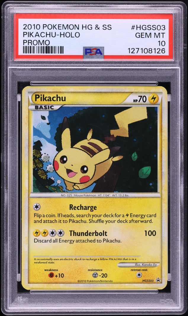 2010 Pokemon HeartGold & SoulSilver Promo Holo Pikachu #HGSS03 PSA 10 GEM MINT