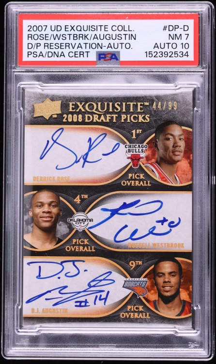 2007 Exquisite Collection Draft Picks Rose Westbrook Augustin ROOKIE AUTO DNA 10 /99 PSA 7 NRMT - Photo 1