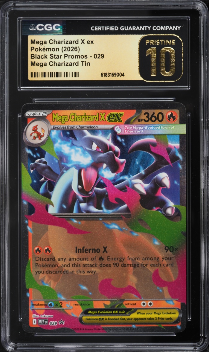 2026 Pokemon Mega Evolution Promo Tin Mega Charizard X EX #29 CGC 10 PRISTINE