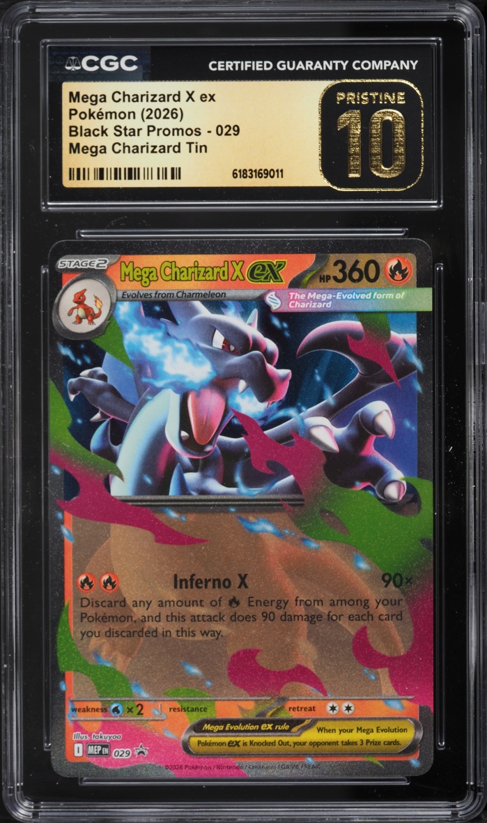2026 Pokemon Mega Evolution Promo Tin Mega Charizard X EX #29 CGC 10 PRISTINE