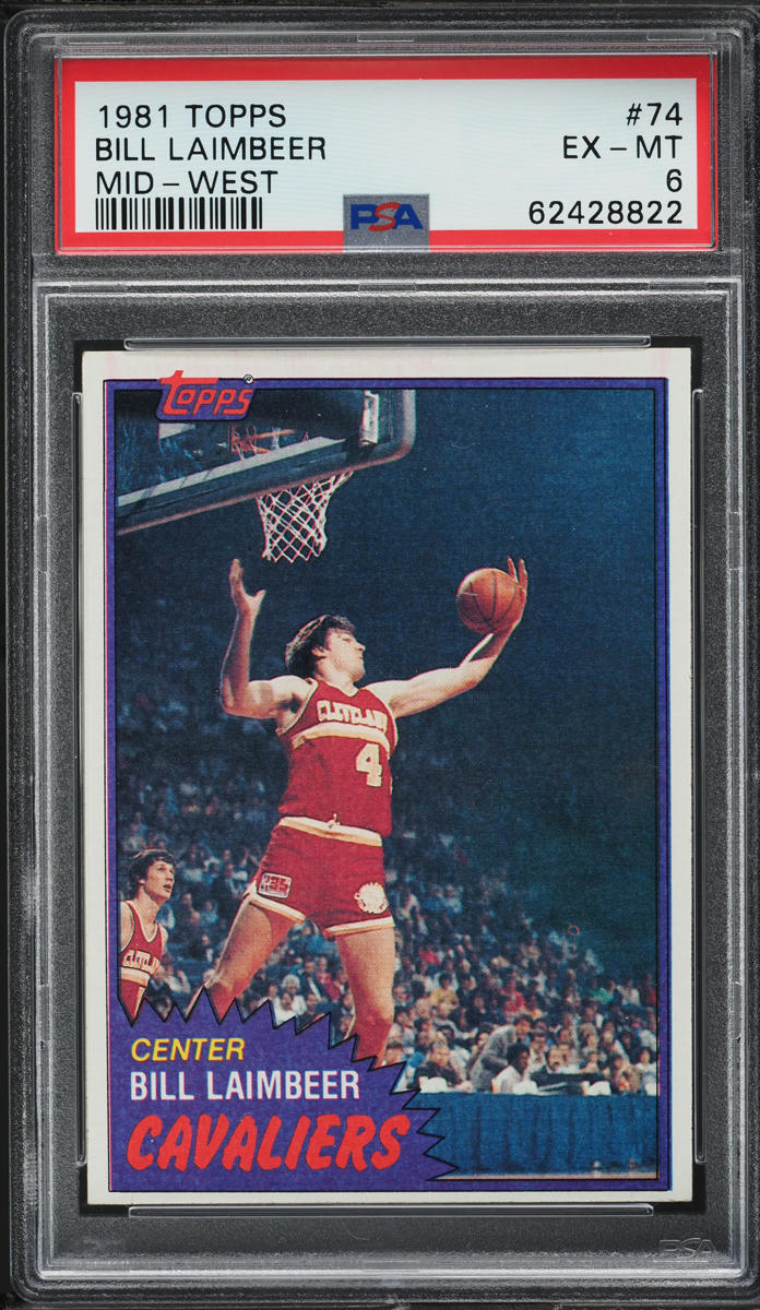 1981 Topps Basketball Bill Laimbeer ROOKIE, MIDWEST #74 PSA 6 EXMT