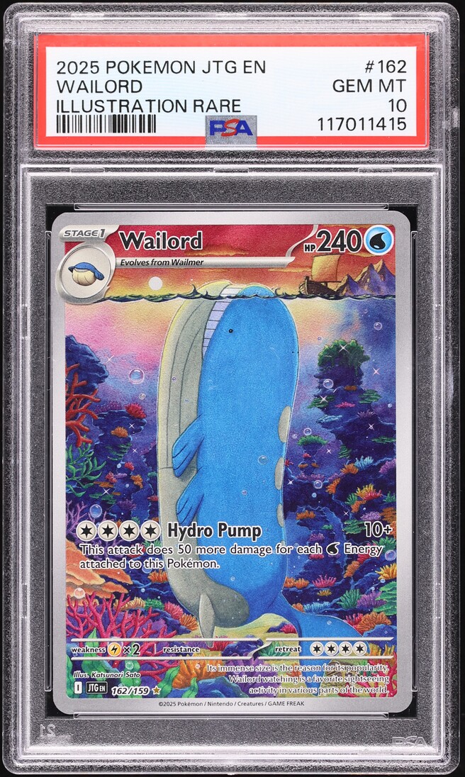 2025 Pokemon Scarlet & Violet Journey Together IR Wailord #162 PSA 10 GEM MINT