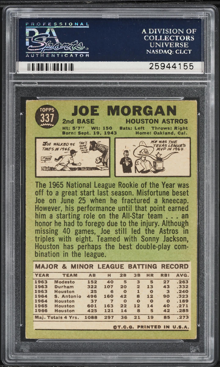 1967 Topps Joe Morgan #337 PSA 4 VGEX