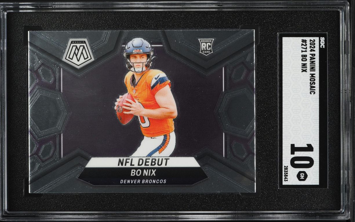 2024 Panini Mosaic NFL Debut Bo Nix ROOKIE #271 SGC 10 GEM MINT