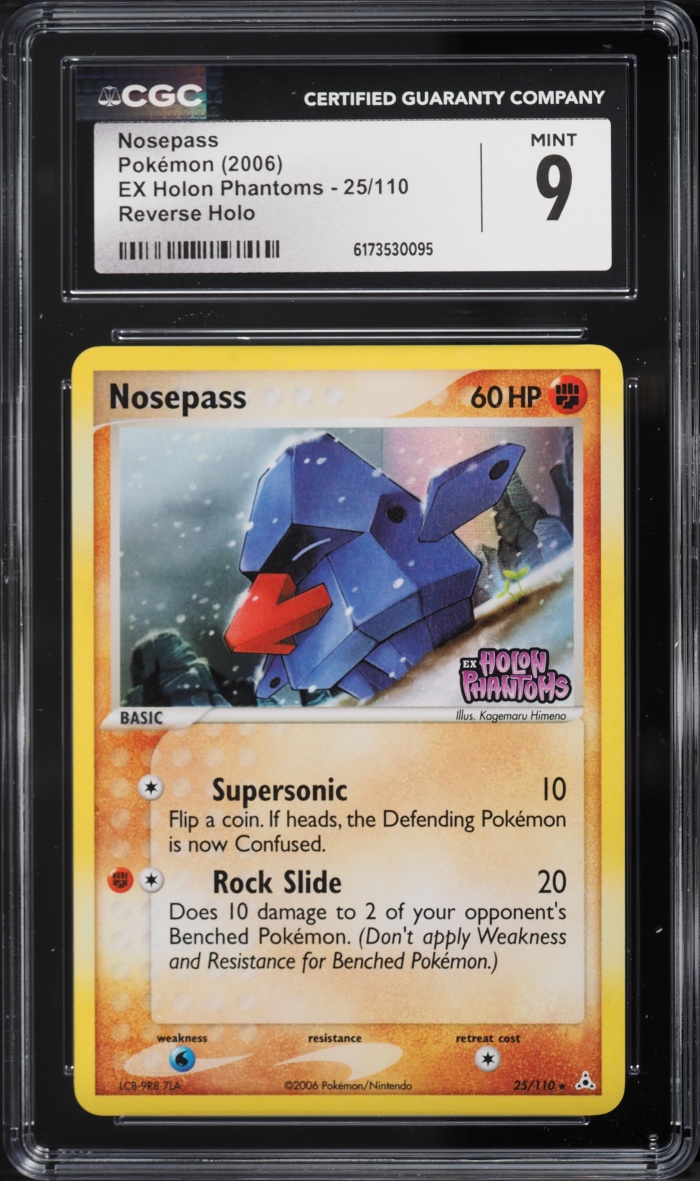 2006 Pokemon EX Holon Phantoms Reverse Holo Nosepass #25 CGC 9 MINT