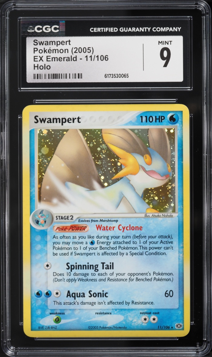 2005 Pokemon EX Emerald Holo Swampert #11 CGC 9 MINT