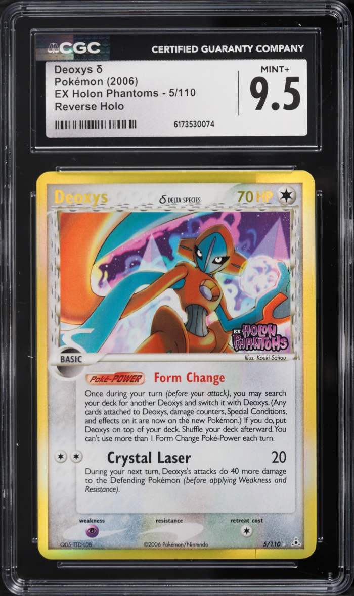 2006 Pokemon EX Holon Phantoms Reverse Holo Deoxys #5 CGC 9.5 MINT+