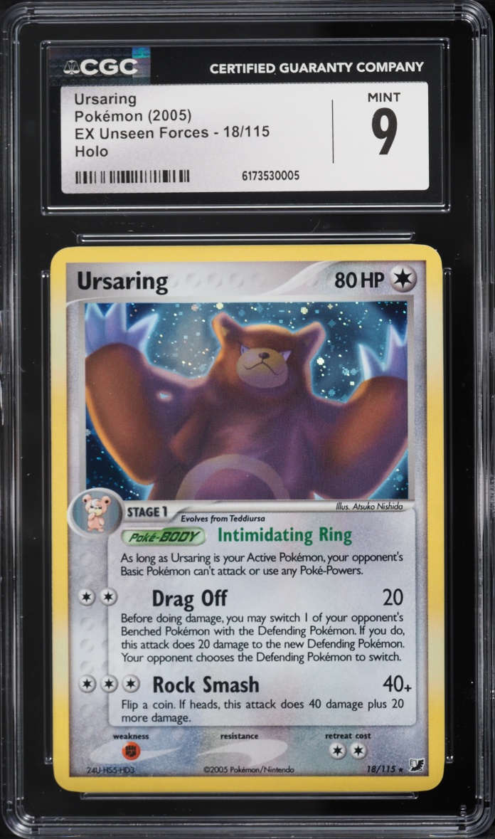 2005 Pokemon EX Unseen Forces Holo Ursaring #18 CGC 9 MINT