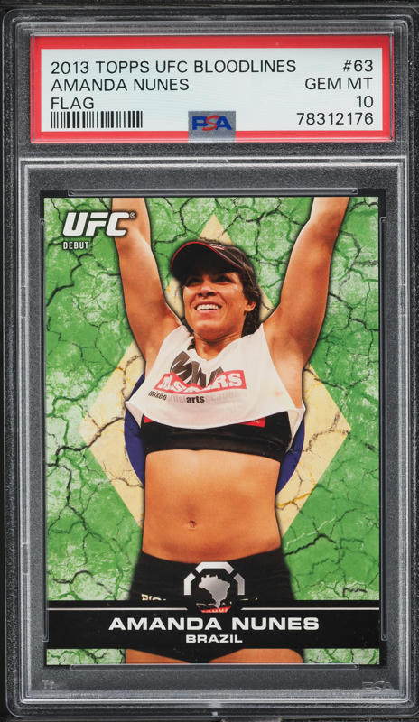 2021 Select UFC Octagonside Gold Prizm Amanda Nunes /10 #216 PSA