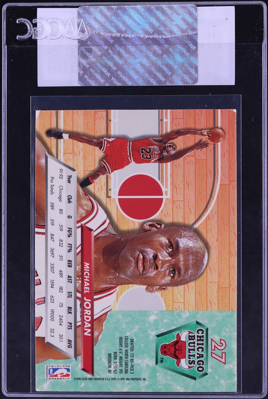 1992 Ultra Basketball Michael Jordan #27 CGC AUTH