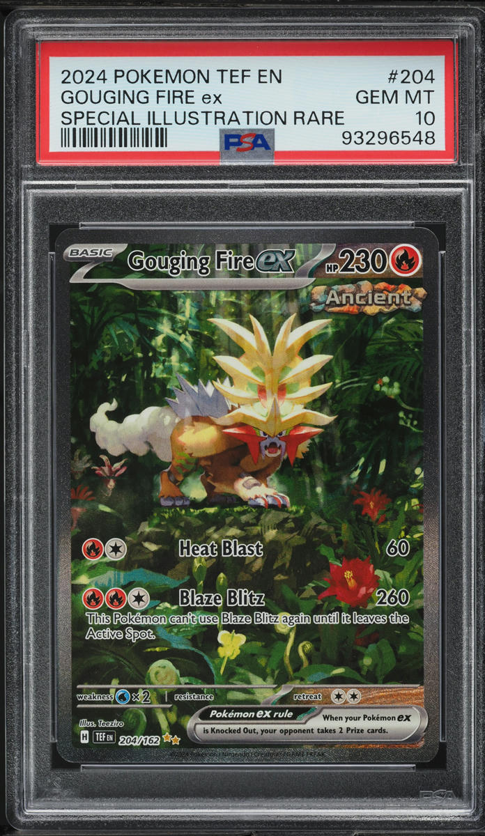 2024 Pokemon Scarlet & Violet Temporal Forces SIR Gouging Fire ex #204 PSA 10 GEM MINT