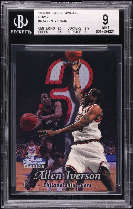1998 Flair Showcase Takeit2.Net Allen Iverson /1000 #8 PSA 9 MINT