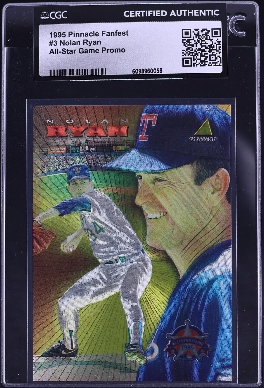 1995 Pinnacle Fanfest All-Star Game Promo Nolan Ryan #3 CGC AUTH