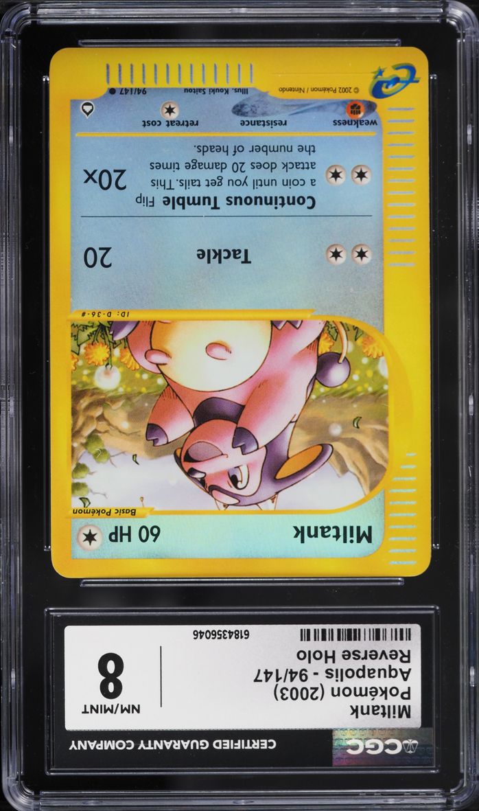 2003 Pokemon Aquapolis Reverse Holo Miltank #94 CGC 8 NM-MT