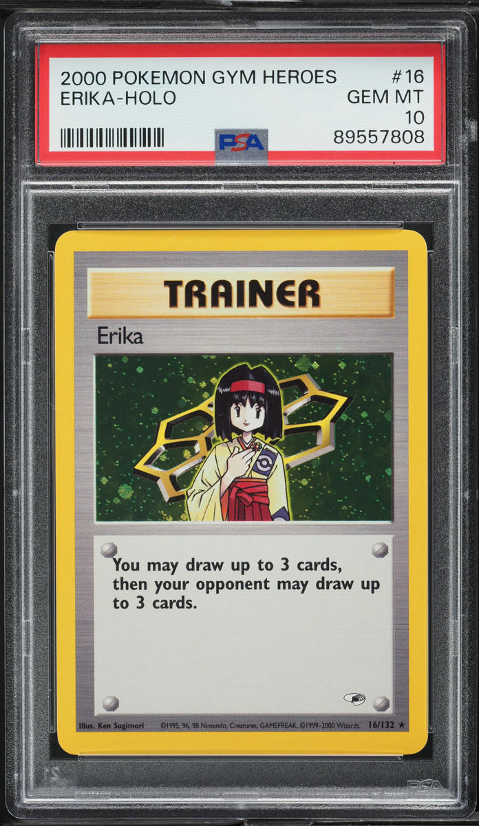 2000 Pokemon Gym Heroes Holo Erika #16 PSA 10 GEM MINT
