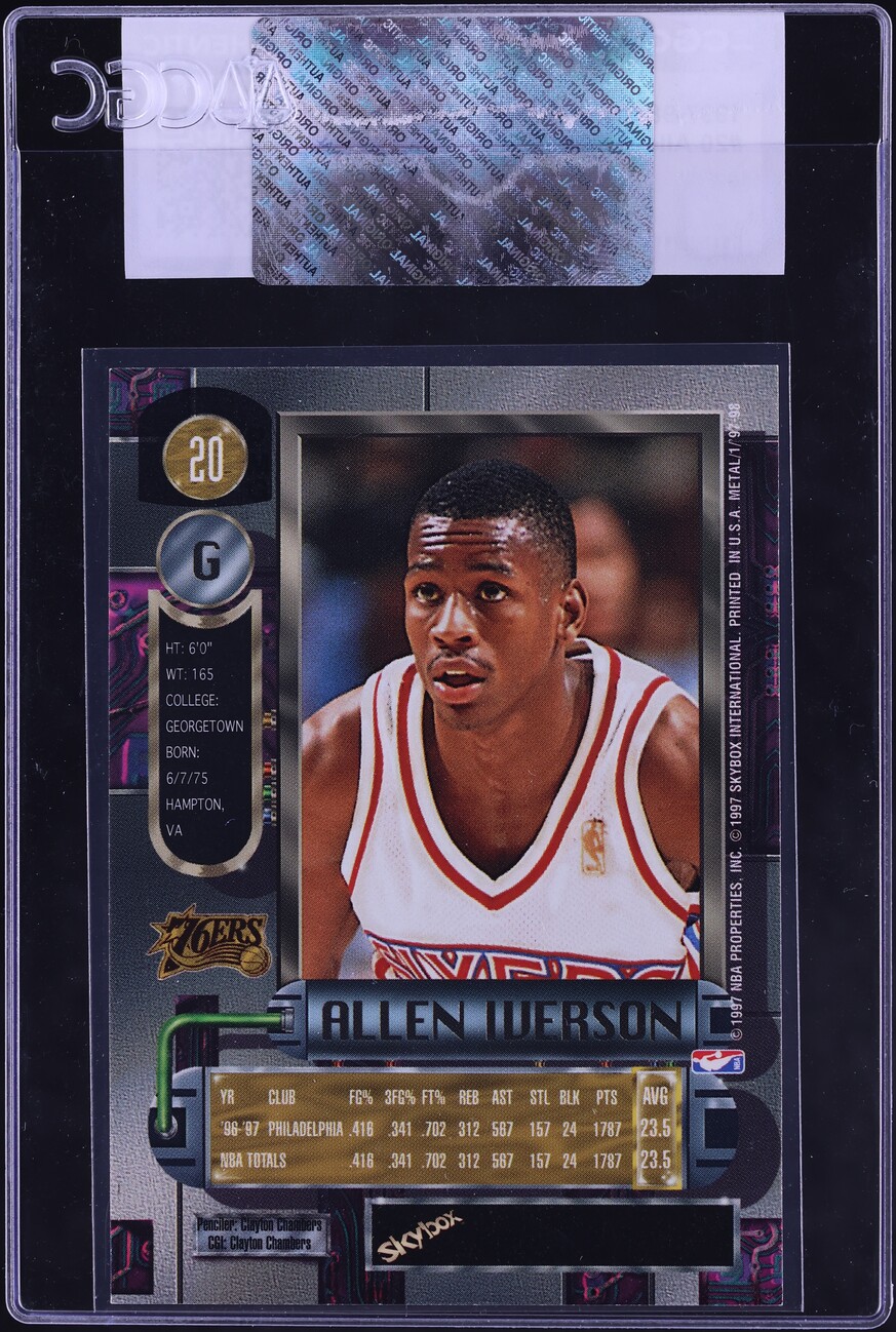 1997 Metal Universe Allen Iverson #20 CGC AUTH