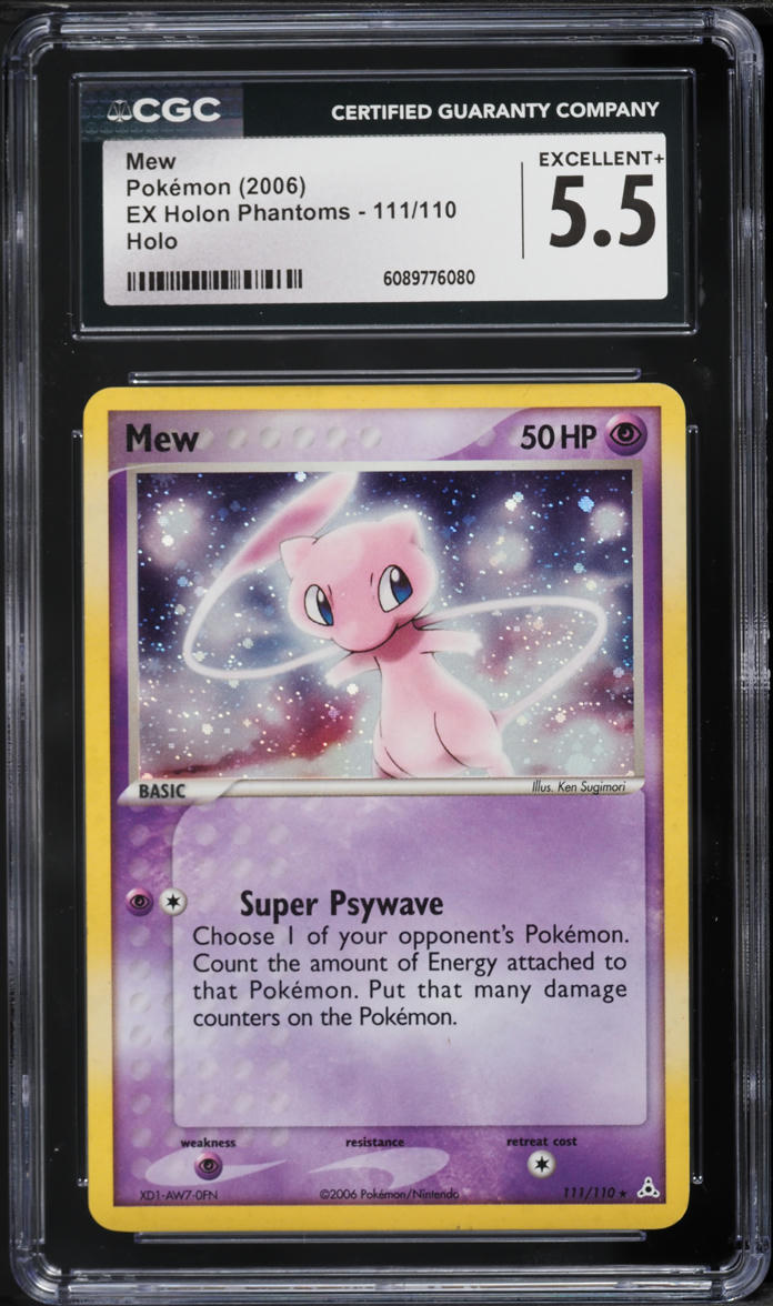2006 Pokemon EX Holon Phantoms Holo Mew #111 CGC 5.5 EX+