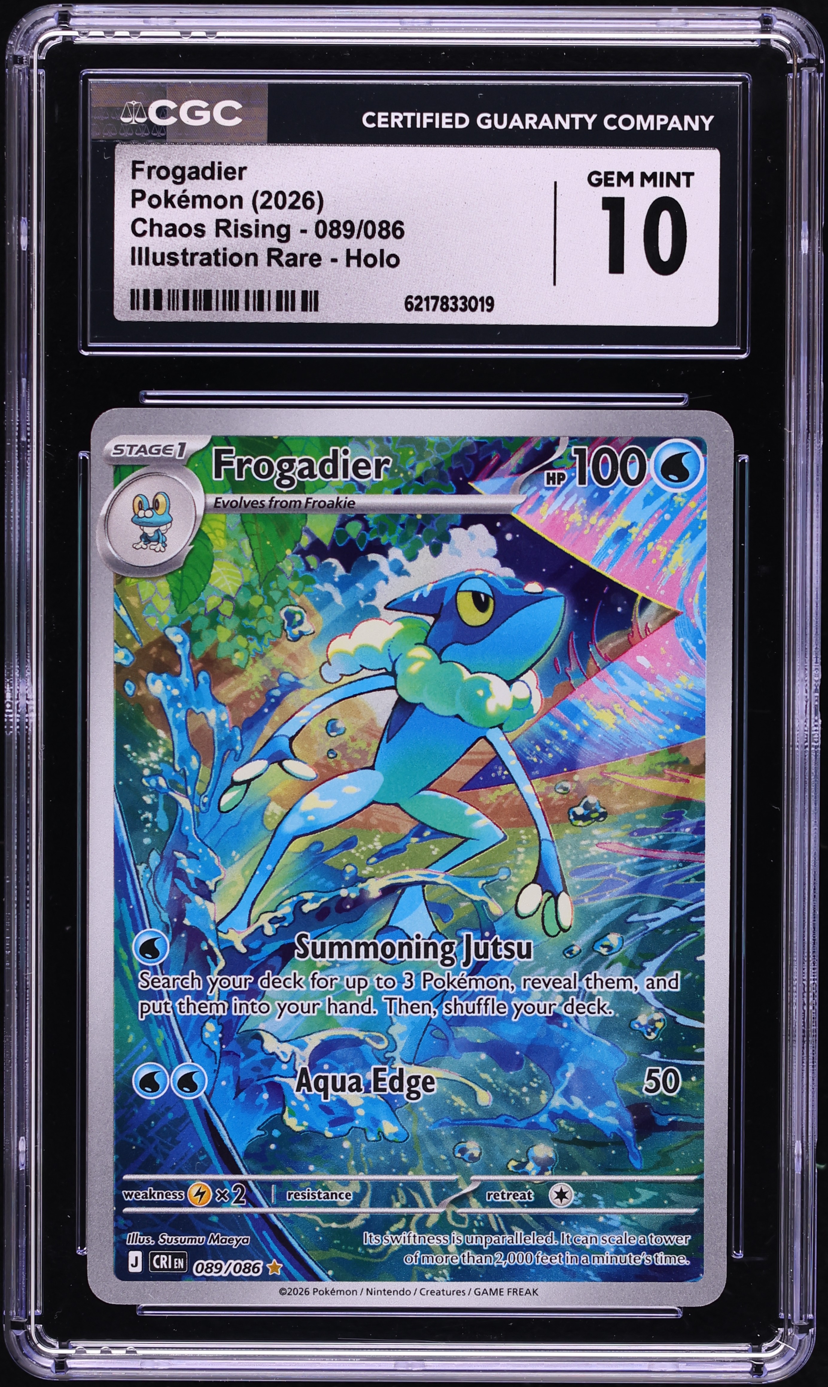 2026 Pokemon Mega Evolution Chaos Rising IR Frogadier #89 CGC 10 GEM MINT