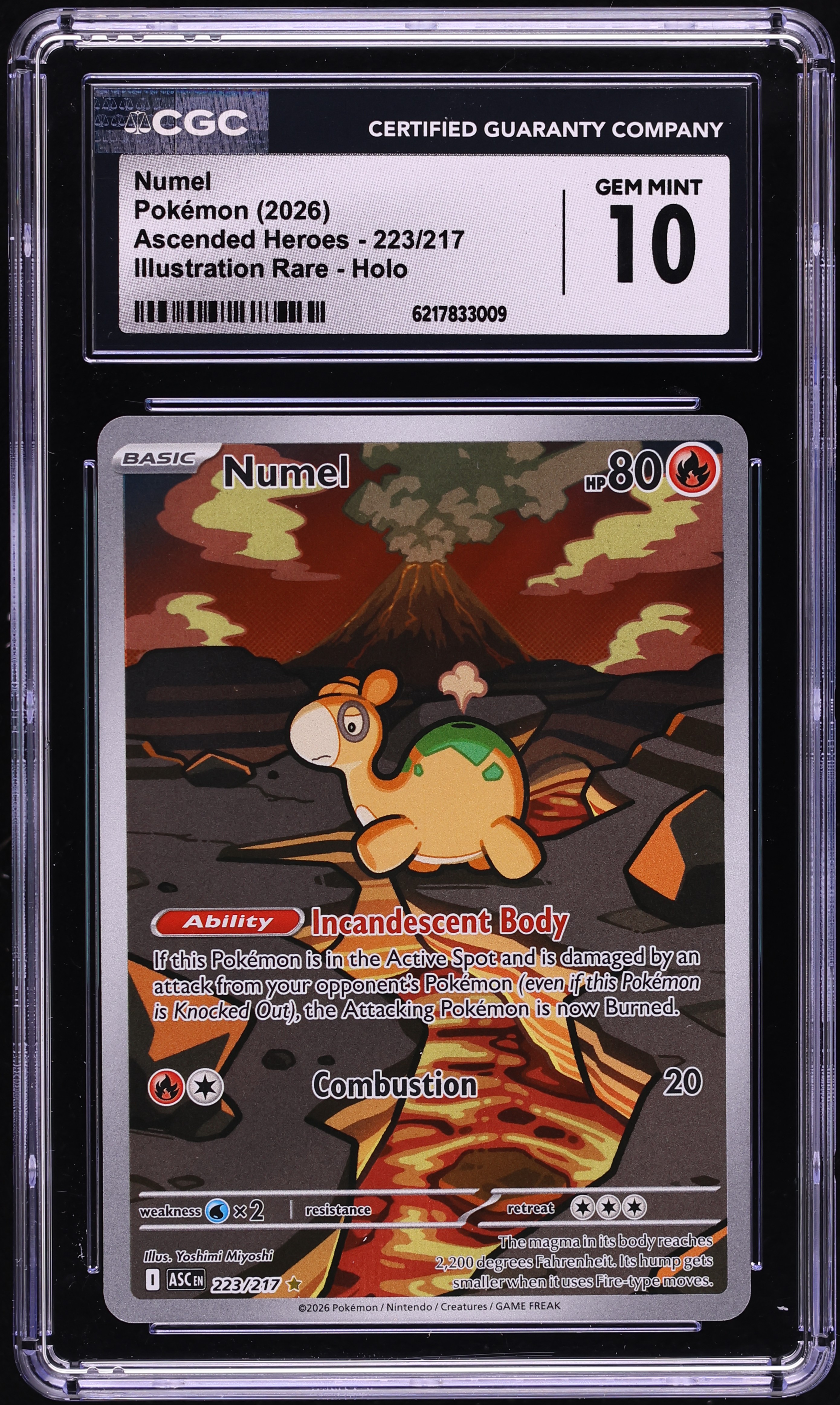 2026 Pokemon Mega Evolution Ascended Heroes IR Numel #223 CGC 10 GEM MINT