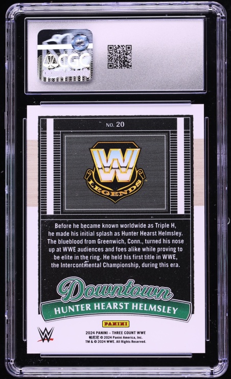 2024 Panini Three Count WWE Downtown Hunter Hearst Helmsley #20 CGC 10 GEM MINT