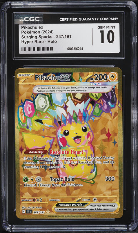 2025 Pokemon Japanese Mega Dream Ex Holo Pikachu ex #44 CGC 10