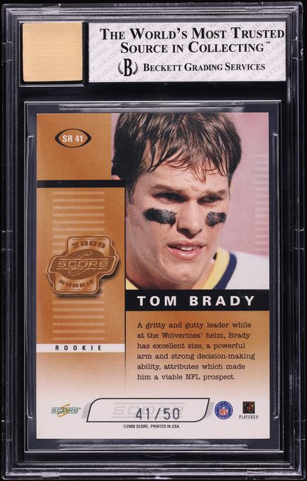2000 Score Preview Roll Call Tom Brady ROOKIE AUTO /50 #SR41 BGS 8 NM-MT - Photo 2