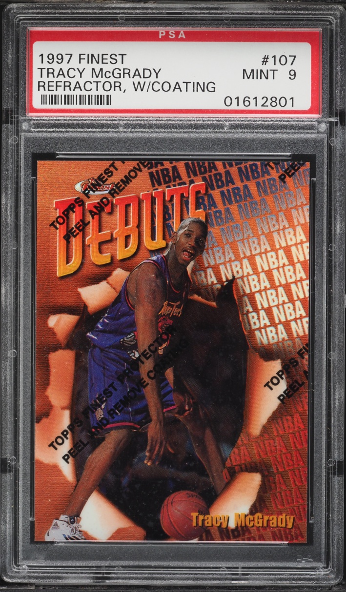 1997 Finest Refractor w/ Coating Tracy McGrady ROOKIE #107 PSA 9 MINT