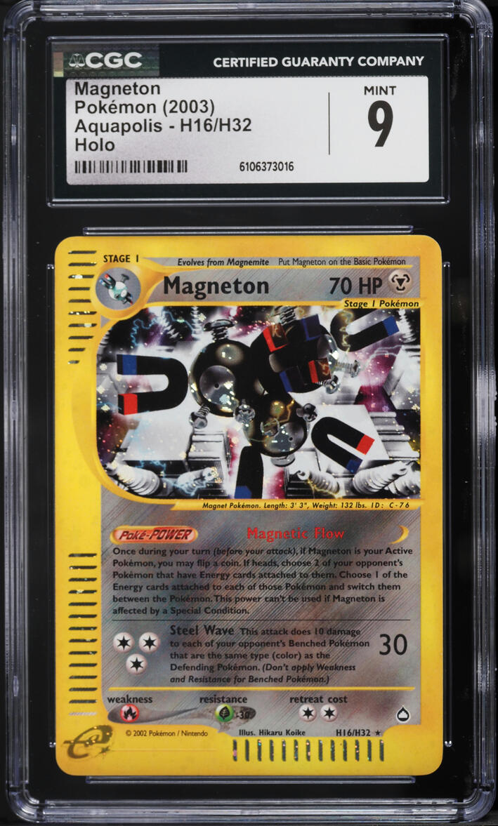 2003 Pokemon Aquapolis Holo Magneton #H16 CGC 9 MINT
