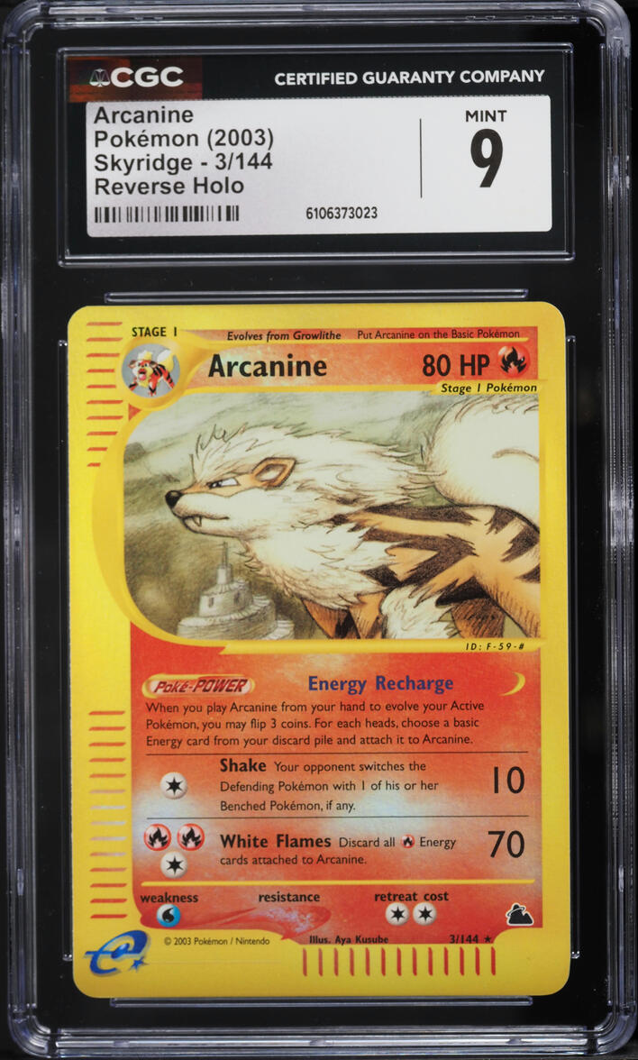 2003 Pokemon Skyridge Reverse Holo Arcanine #3 CGC 9 MINT