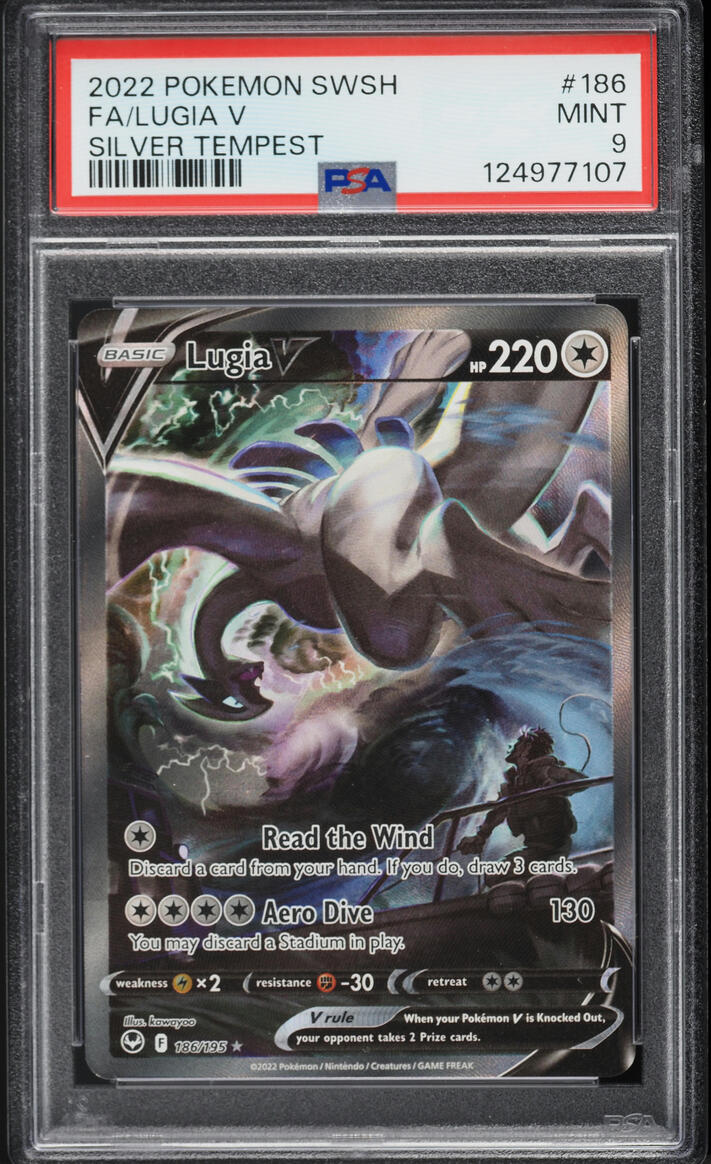 2022 Pokemon Sword & Shield Silver Tempest Alt Art Lugia V #186 PSA 9 MINT