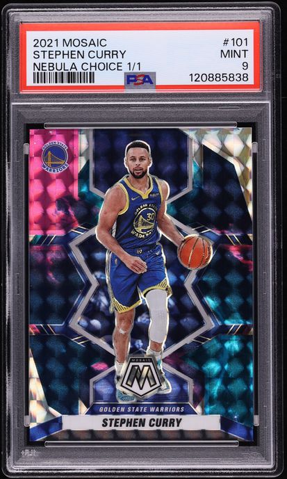 2021 Panini Mosaic Nebula Choice Stephen Curry 1/1 #101 PSA 9 MINT - Photo 1