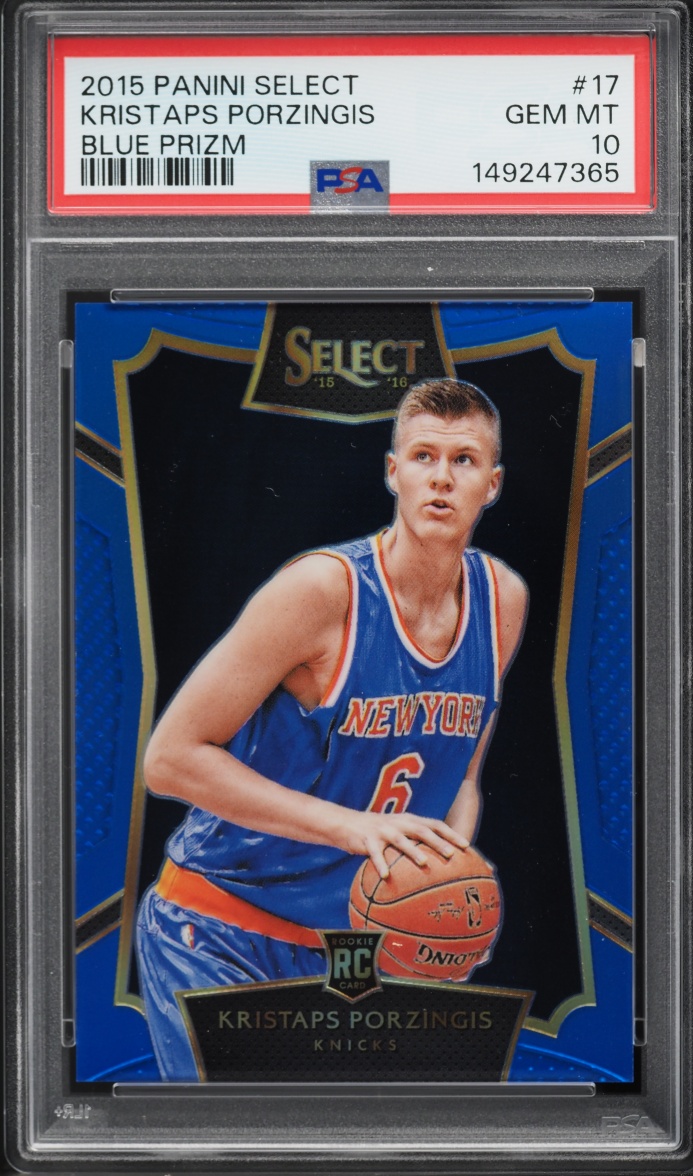 2015 Select Blue Prizm Kristaps Porzingis ROOKIE /249 #17 PSA 10 GEM MINT