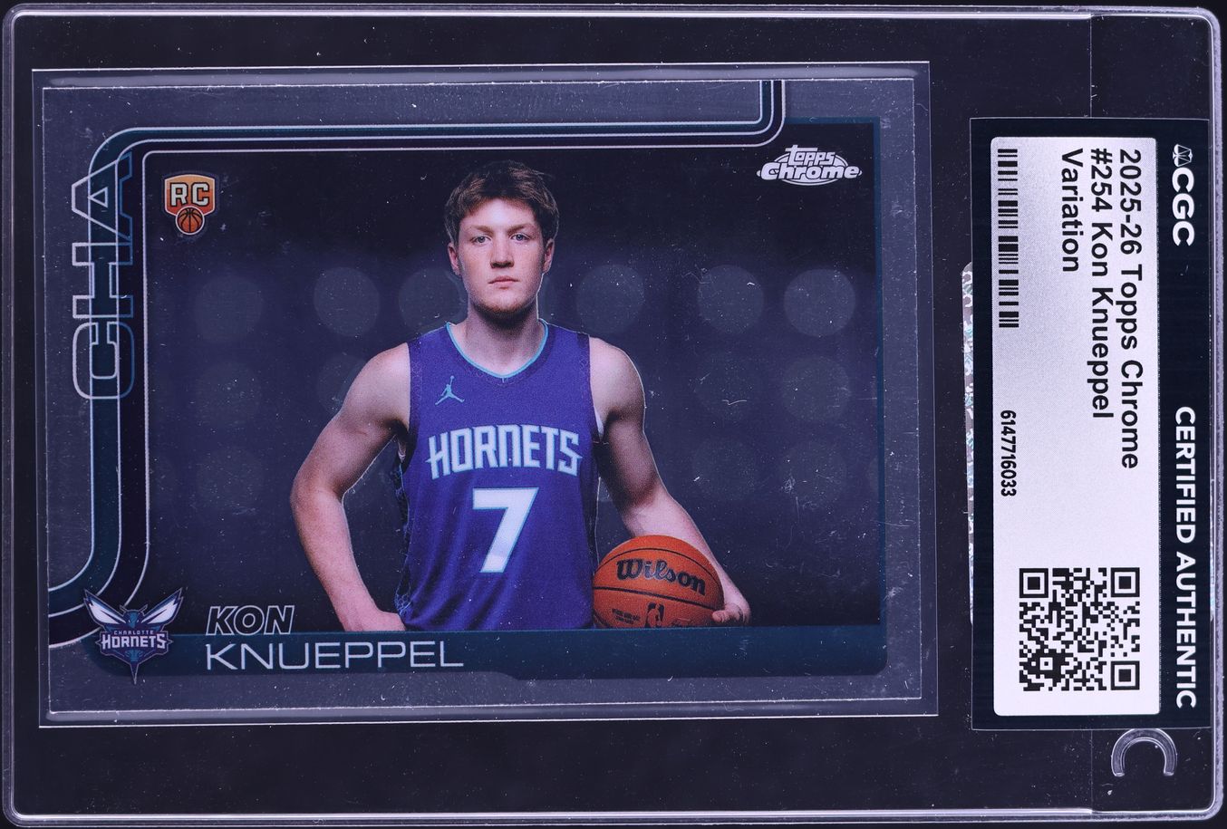 2025 Topps Chrome Variation Kon Knueppel ROOKIE #254 CGC AUTH