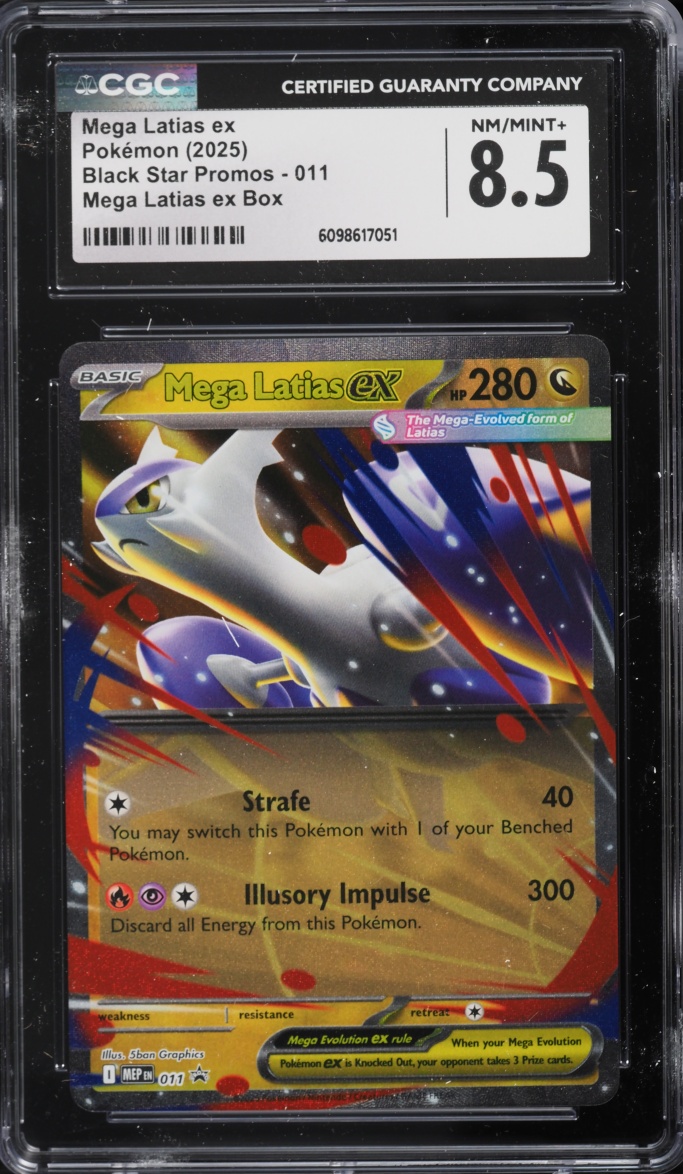 2025 Pokemon Mega Evolution Black Star Promo Box Holo Mega Latias Ex #11 CGC 8.5 NM-MT+