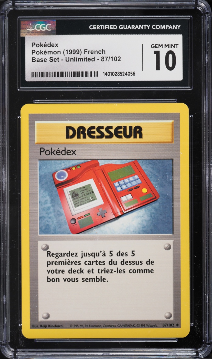 1999 Pokemon French Base Set Pokedex #87 CGC 10 GEM MINT