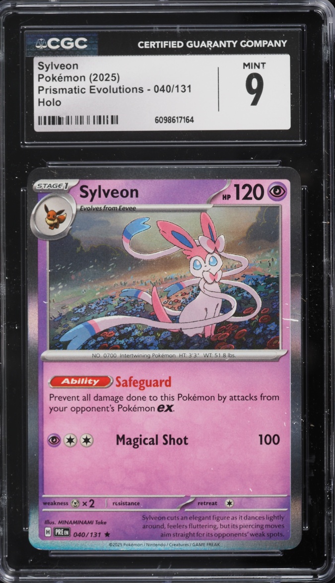 2025 Pokemon Scarlet & Violet Prismatic Evolutions Holo Sylveon #40 CGC 9 MINT