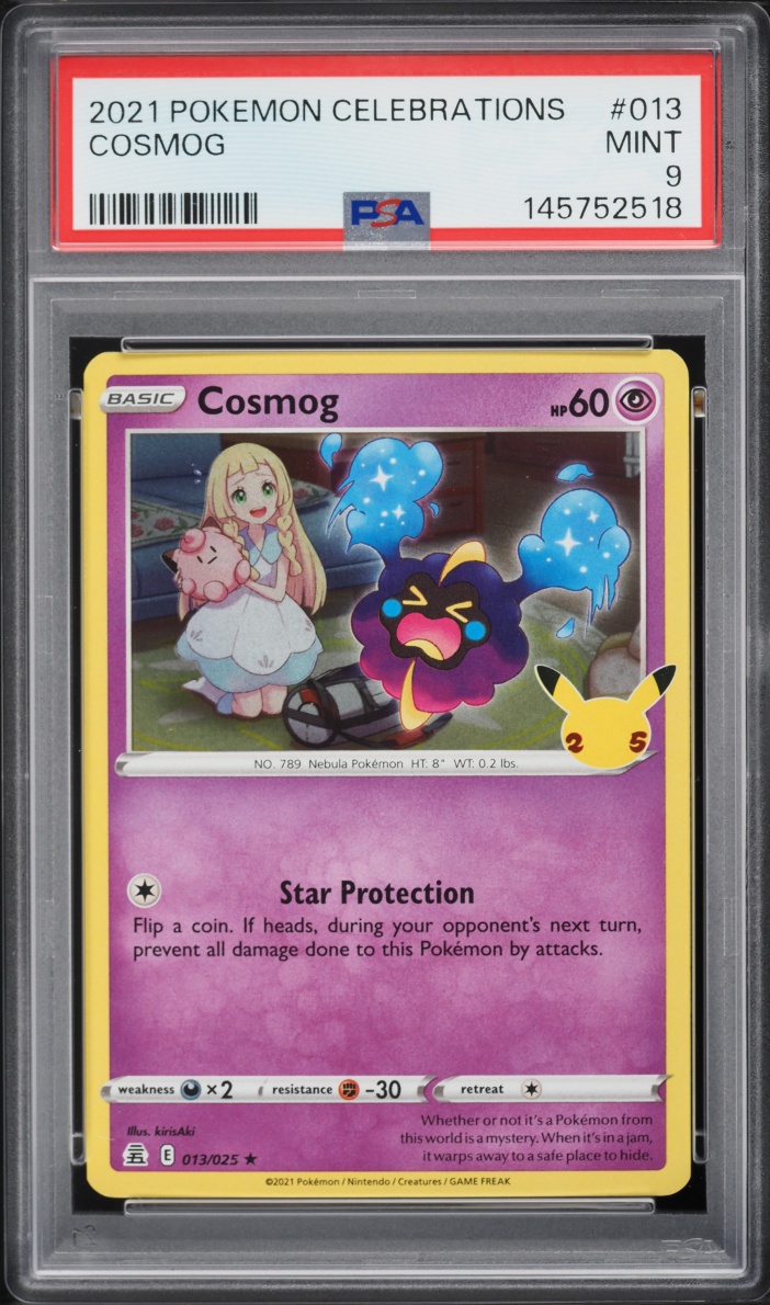 2021 Pokemon Sword & Shield Celebrations Holo Cosmog #13 PSA 9 MINT