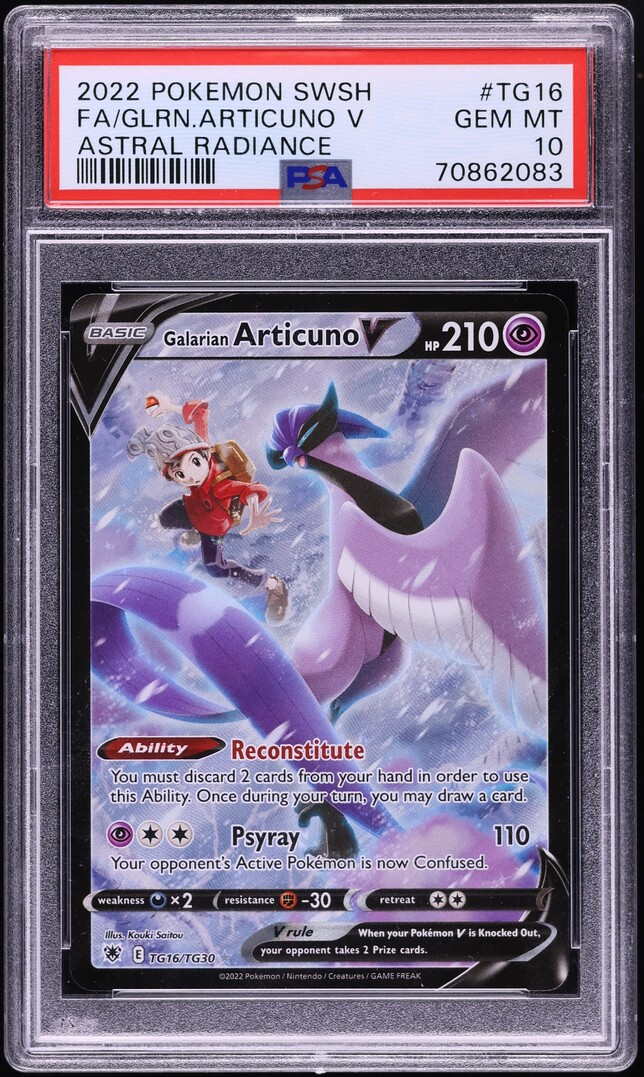 2022 Pokemon SWSH Astral Radiance CHR Galarian Articuno V #TG16 PSA 10 GEM MINT